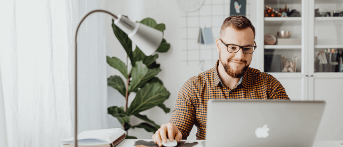 nice guy using laptop for entrepreneurship